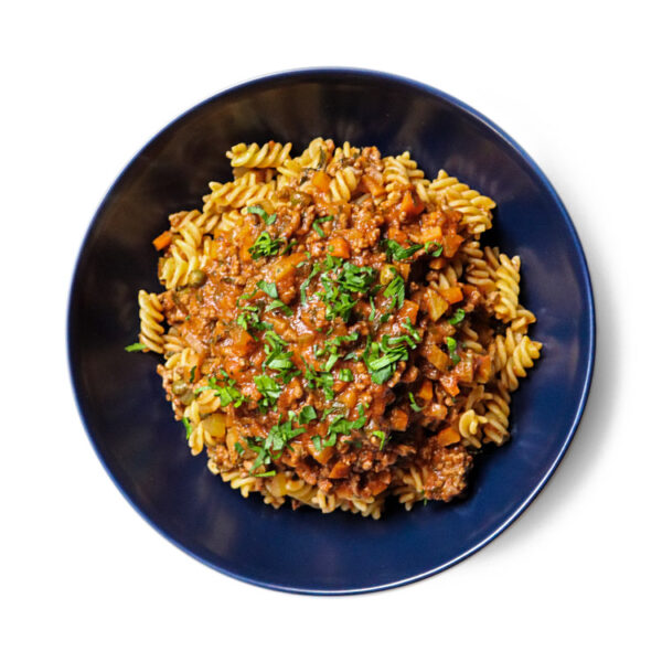 Plate Of Hearty Orzo Bolognese
